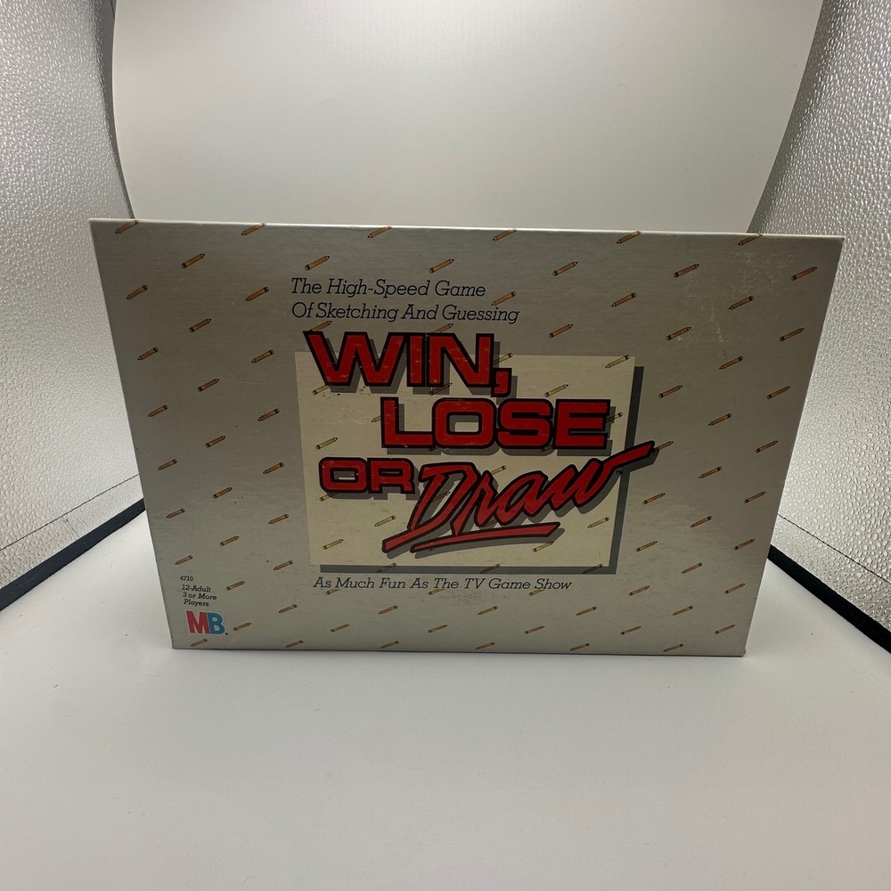 Vintage 1987 Win Lose Or Draw Board Game Milton Bradley 4710 TV Show Party Game